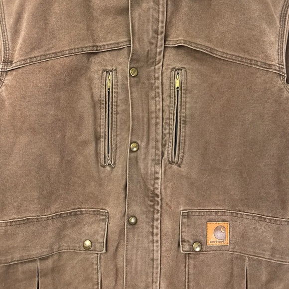 VTG 2007 Carhartt C10 Barn Coat Ranch Workwear Blanket Lined Jacket Chocolate - Picture 3 of 11